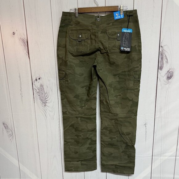 KÜHL Splash Roll-Up Pants Women’s 14 Reg Green Camo Hiking Cargo NWT - Picture 2 of 11